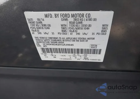 2017 Ford Explorer Xlt z USA, uszkodzony, nr VIN 1FM5K8D82HGA39945